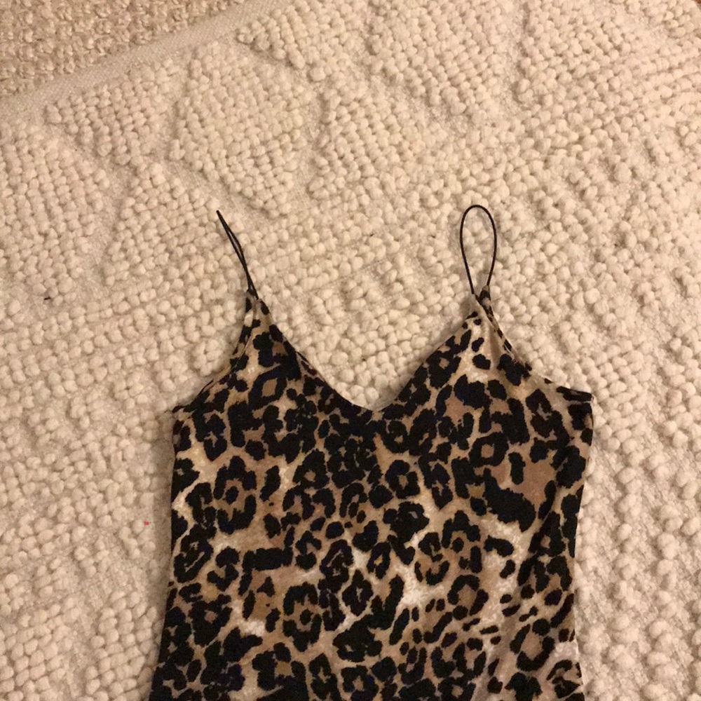 Leopard print body suit tank top